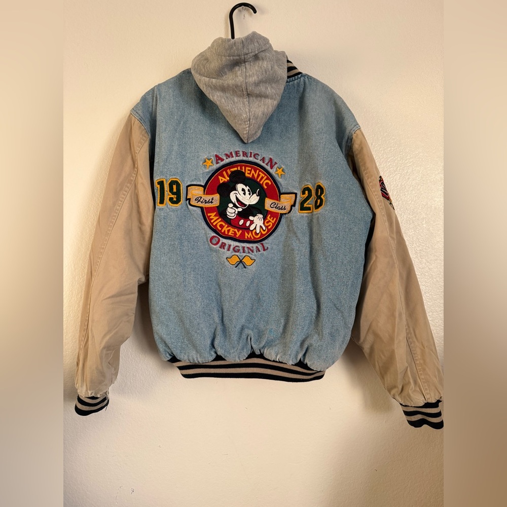Vintage Disney Store Mickey Mouse League 1928 Champions Jacket Mens Size Small - Picture 2 of 15